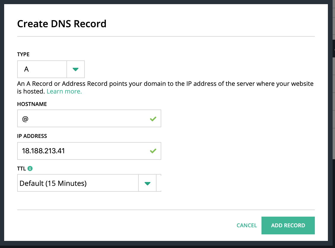 Create DNS Record